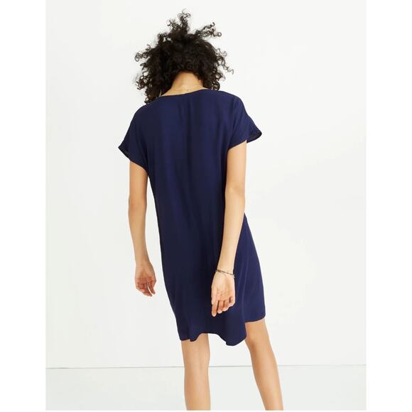 Madewell Dress Womens Small Blue Nightfall Moment Mini‎ Swing Oversized - Picture 3 of 11
